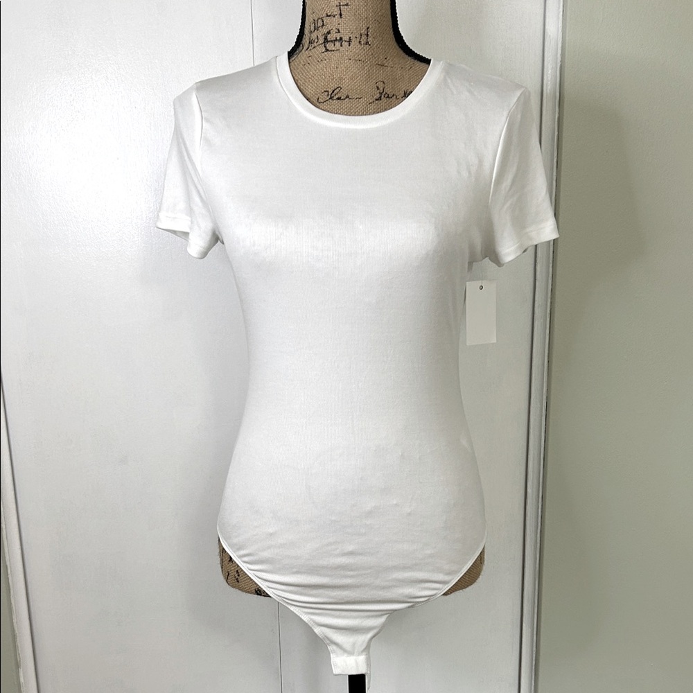 Elodie White Short Sleeve Bodysuit